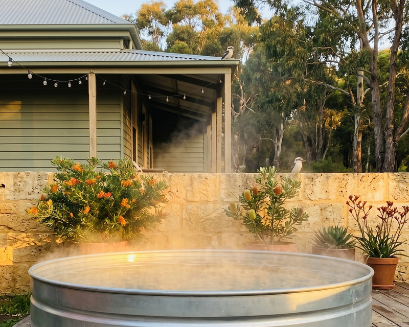 a heated 8ft stock tank pool installed in australia