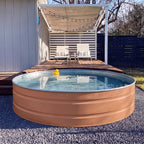 Terracotta Raptor coated stock tank plunge pool