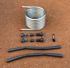 Off grid wood fired coil kit pieces