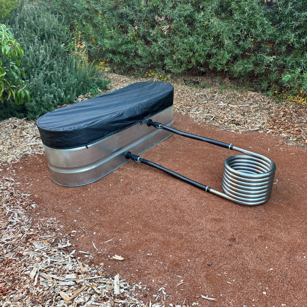 off grid wood fired hot tub installed in australia